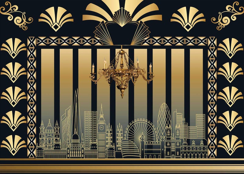 GYA 7x5FT The Great Gatsby Retro 1920s Backdrop Roaring 20s Party Photography Background Retro Art Birthday Photocall Prom Adult Happy Birthday Bachelor Party Studio Props - Image 2